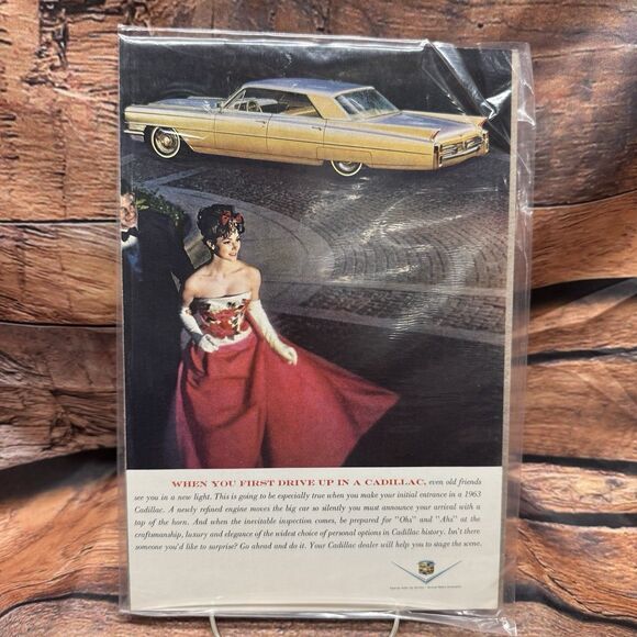 Vintage 1963 Cadillac Print Ad "When You First Drive Up" Classic Car Auto Dress - Picture 1 of 3